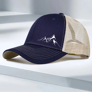 Casquette seball, Breative Label Decor Chapeau de camionneur en coton en maille respirante, chapeau Snapback pour les loisirs décontractés Sports de plein air - Product Image 6