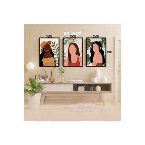 Juego de mesa de 3 piezas para mujer con marco de impresión de calidad colorida con flores desteñidas Material MDF 8 tamaños disponibles - Product Image 3