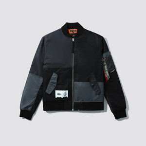 Venta al por mayor sostenible Hip Hop hombres chaquetas de bombardero mangas completas y cuello alto cómodo ropa personalizada para el invierno - Product Image 6