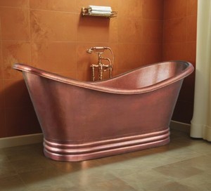 Baignoire autoportante en cuivre antique fabriquée à la main avec baignoire de trempage vintage de luxe finie antique pour décor de salle de bain - Product Image 2