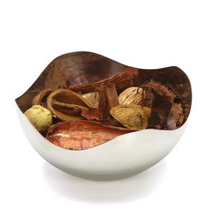 Bol décoratif en argent à bord incurvé de qualité supérieure, élégant présentoir de table pour chocolats, desserts et collations, fabriqué à la main en Inde - Product Image 6