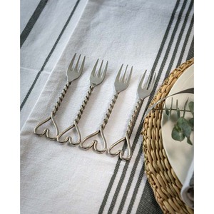 Stainless Steel Silverware Dinner forks Set with <b>Twist</b> Heart <b>shape</b> End handle high quality Kitchenware fruit Piker Fork Set - Product Image 1