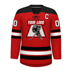 Maillot d'entraînement de hockey sur glace personnalisé pour homme, grandes tailles, ensembles d'uniformes sportifs personnalisés, 100 % polyester, imprimé et cousu, service OEM - Product Image 4