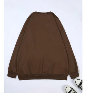 Sweat-shirt en tricot surdimensionné respirant brodé d'hiver pour femmes 100% coton Vêtement décontracté Coupe ample Logo avant - Product Image 2