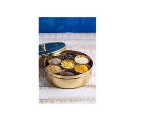 Masala Dabba de especias de cobre de remium, caja de Masala de especias de metal de latón hecha a mano, precio al por mayor de Ndian - Product Image 1