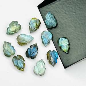 Cuentas Sueltas de Labradorita Azul Fuego en Forma de Hoja para Joyería - Product Image 5