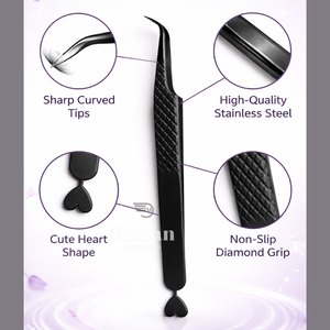 Pince à cils professionnelle rose à pointe incurvée, prise en main facile, outil d'extension de cils, applicateur de volume pour cils - Product Image 5