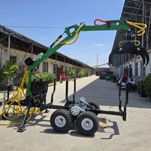 Mini NEW Diesel Timber Trailer Logging <b>Carrier</b> Dump Wood <b>Log</b> Trailer with Crane Loader Forestry Machinery - Product Image 4