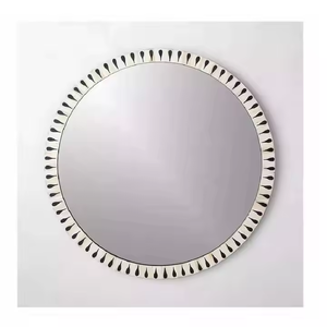 Marco de espejo de pared de hueso redondo hecho a mano de alta calidad espejo de hueso decorativo por Artesanías de media luna - Product Image 2