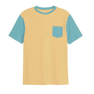 T-shirt deux tons avec poche en bloc de couleur Vêtements décontractés Confort en coton pour le streetwear Faible taux Logo personnalisé Commande en gros T-shirts pour hommes - Product Image 4