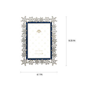 Cadre photo rectangulaire en alliage de zinc bleu marine personnalisable motif flocon de neige pour la décoration de la maison de Noël disponible en plusieurs couleurs - Product Image 4