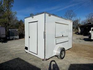 7' X 12' White Towable Food Trailer for Event Catering Mobile <b>Bar</b> for Snack Factories and Wineries Made From Corn - Product Image 4