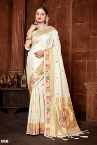 Saree en soie Royal et Rich Paithani Beaux vêtements indiens et pakistanais imprimés numériquement - Product Image 2