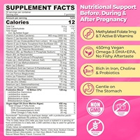 Gummies prénatales véganes sans fer, enrichies en méthylfolate actif, choline, DHA et EPA Oméga-3, fabrication OEM disponible