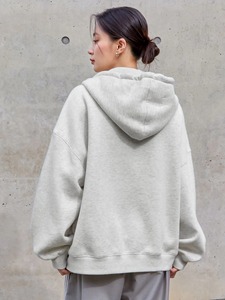 Venta al por mayor de las mujeres Sudadera con capucha de color sólido de manga larga Zip Up algodón polar con capucha de gran tamaño de talla grande chaquetas de calle - Product Image 2