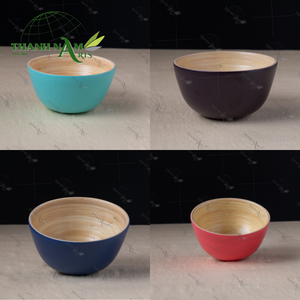 Handmade Eco-Friendly Spun <b>Bamboo</b> <b>Bowl</b> for Salad Soup Kitchen Use Disposable Serving <b>Bowl</b> for Parties - Product Image 5