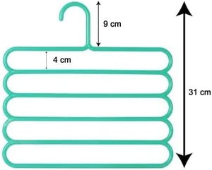 Cintre en plastique polyvalent 5 en 1 5 pièces, support de rangement pour garde-robe assorti de 5 couches - Product Image 3