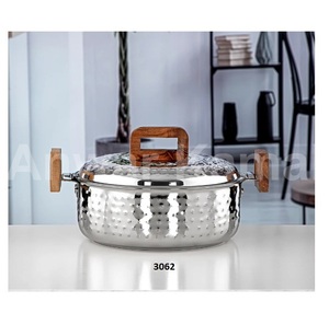 Offre Spéciale moderne argent en acier inoxydable servant des aliments marmite manche en bois cuisinière à Induction Compatible événements de mariage décor couvercle - Product Image 1