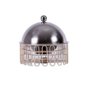 Casseroles en métal faites à la main de haute qualité avec support en treillis métallique de luxe pour servir de la nourriture lors des fêtes de mariage - Product Image 6