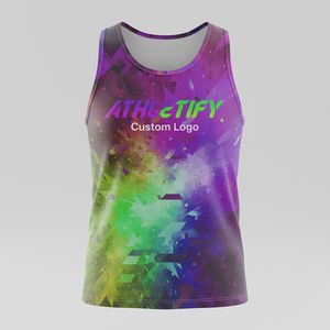 Camiseta sin mangas de poliéster sublimado para hombre con estilo inspeccionado QC, ajustada, diseño personalizado, ropa informal, tela transpirable - Product Image 1