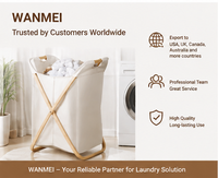Panier à linge pliable en bambou avec poignée, imperméable et durable, pour le rangement des vêtements sales, organisateur pour la maison, la chambre et la salle de bain