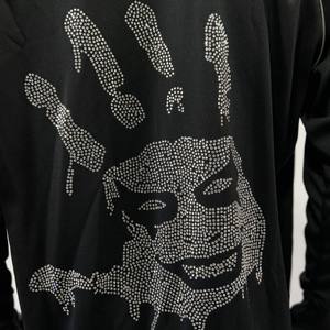 Sudadera con capucha y cremallera de poliéster con logotipo personalizado reflectante, chaqueta personalizada con diamantes de imitación para hombre, chaqueta reflectante con ribetes para hombre - Product Image 6