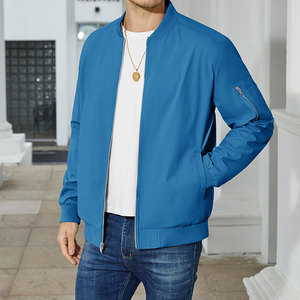 Blousons bombardiers pour hommes de couleur unie vente en gros à bas prix Blousons bombardiers d'hiver décontractés pour hommes - Product Image 2