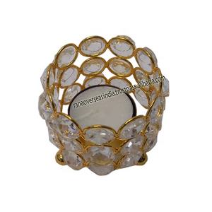 Luxury Hot <b>Sale</b> Silver Crystal Tealight Candle Holder Table Centerpieces Votive T <b>Light</b> Candle Holder - Product Image 1