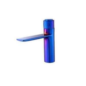 Mitigeur de lavabo à levier unique Cureo moderne Finition bleue Robinet en laiton Corps court CU01032 Fournisseur en gros OEM d'exportation - Product Image 2