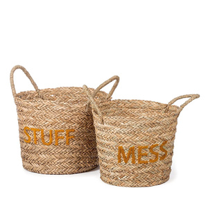 A Beautiful Decoration <b>For</b> Every Room Nursery Decor In Trendy Colors A Lot Of <b>Storage</b> Space Seagrass Embroidered <b>Storage</b> Basket - Product Image 2