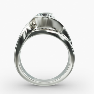 Bague de mariage et de fiançailles en forme de diamant de laboratoire de forme ronde de 1.5 carats en or blanc 14 carats avec clarté VVS2 de couleur F - Product Image 4