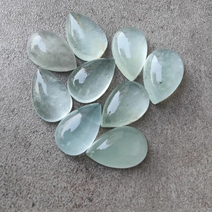 Venta al por mayor natural aguamarina forma de pera cabujón espalda plana piedras preciosas AAA + CALIDAD tamaños personalizados color verde - Product Image 4