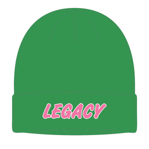 Green Legacy Beanie <b>Hat</b> Greek Sorority Womens Pink & Green College Sisterhood Winter Knit Soror Apparel - Product Image 5