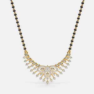 À la mode noir Gemston or jaune bijoux laboratoire cultivé diamant indien traditionnel collier Mangalsutra dames fête Performance - Product Image 3
