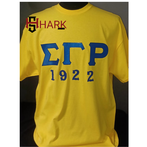 Camisetas más vendidas Sorority Yellow Sigma Gamma Rho cuello redondo mangas cortas 1922 letras bordadas Divine Nine camisetas - Product Image 1