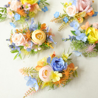 Corsage floral de mariage fait main, corsage de poignet, boutonnière de poche, fleur pour verre à vin pour la Saint-Valentin et les célébrations professionnelles