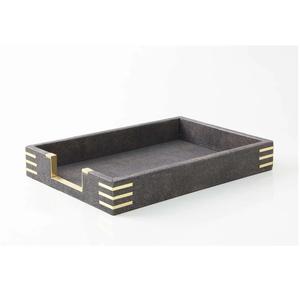Plateau de service en bois durable de haute qualité, rustique, en bois d'acacia, avec poignées, passe au lave-vaisselle, contact alimentaire sûr, grande taille rectangulaire pour - Product Image 1