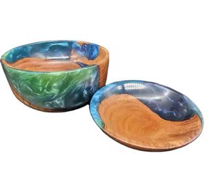 Bol en bois de résine poli personnalisé de haute qualité pour la haute qualité et les ustensiles de cuisine et utiliser un bol de service fait à la main - Product Image 4