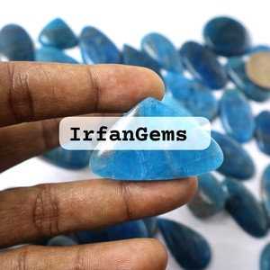 อัญมณีคู่อะพาไทต์สีฟ้าทำด้วยมือใหม่อัญมณีหลวมเครื่องประดับสำหรับทำขายส่งราคาอะพาไทต์ - Product Image 2