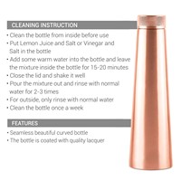 Bouteille d'eau en cuivre de qualité standard de 32oz 950ml avec sac de transport en toile 100% verres en cuivre pur pour l'eau