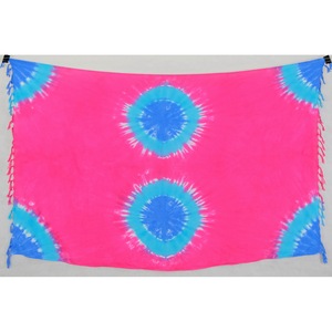 Offre Spéciale hawaïen sarong été paréo cravate teinture 100% rayonne vente en gros personnalisé Bali fabricant maillots de bain couvrir TD0017-01-180 - Product Image 1