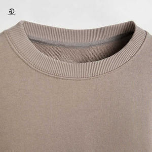 Sweat-shirt à col rond uni en éponge française 100% coton épais pour hommes, surdimensionné, épaules tombantes, design personnalisé Streetwear - Product Image 2