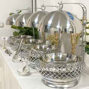 Plato de frotamiento funcional de acero inoxidable con diseño de pared alta que evita derrames y mantiene la presentación de los alimentos ordenada - Product Image 4