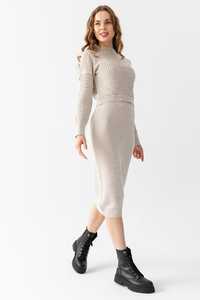 ชุดเสื้อถักสองชิ้นสำหรับผู้หญิง สไตล์เสื้อแขนยาวพร้อมเดรสสายเดี่ยว ใส่สบาย เหมาะสำหรับใส่ทำงานหรือใส่ในชีวิตประจำวัน - Product Image 4