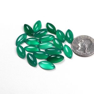 Piedras preciosas sueltas con forma de marquesa lisa de cabujón de ónix verde natural de alta calidad - Product Image 6