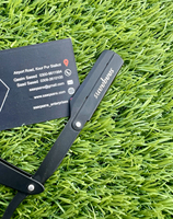 Rasoir droit professionnel OEM personnalisé en gros, lame simple de qualité supérieure pour barbier, en acier inoxydable avec manche noir