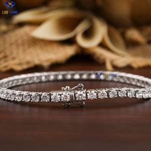 4.60 CT Rond Brillant Coupe Diamant Tennis Bracelet 18K Or Blanc Cvd Diamant Bijoux - Product Image 2