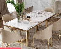 Table basse en marbre avec base en acier inoxydable pour une décoration moderne de la maison, meubles multifonctionnels pour le salon - Design élégant et luxueux