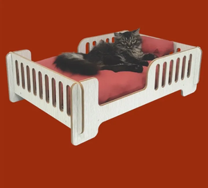 เตียงไม้ธรรมชาติสำหรับแมวและสุนัขจากเวียดนามสะดวกสบายและเป็นมิตรต่อสิ่งแวดล้อมไม่มีหมอน - Product Image 5