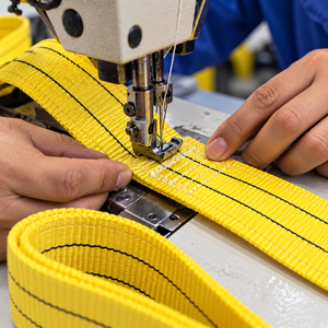 Sangle de levage plate industrielle, série multi-capacités, polyester haute résistance, fabricant professionnel, commandes en gros - Product Image 3